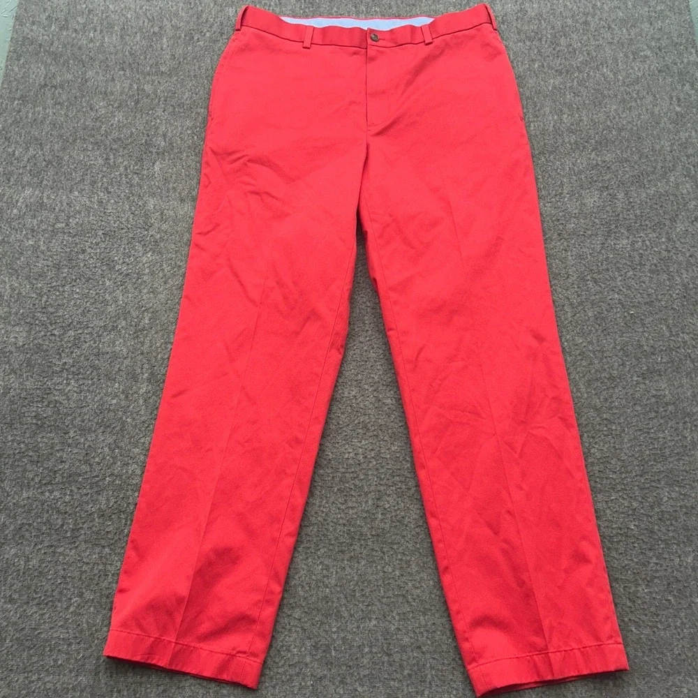Brooks Brothers 346 Lightweight Advantage Chino Clark Red Pants 36x32 Cotton